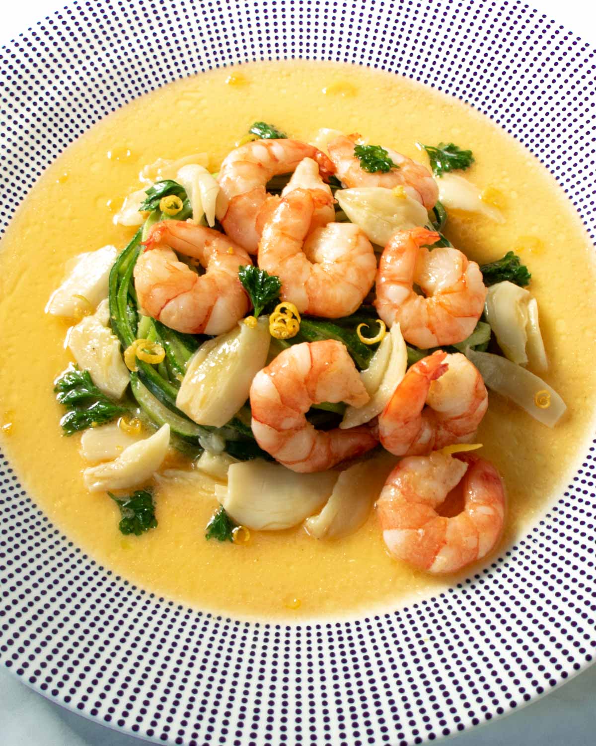 Simple, yet luxurious shrimp in garlicky butter sauce with a splash of white wine and lemon is sure to impress. This quick and easy seafood classic takes only minutes to whip up. Only 4g carbs.