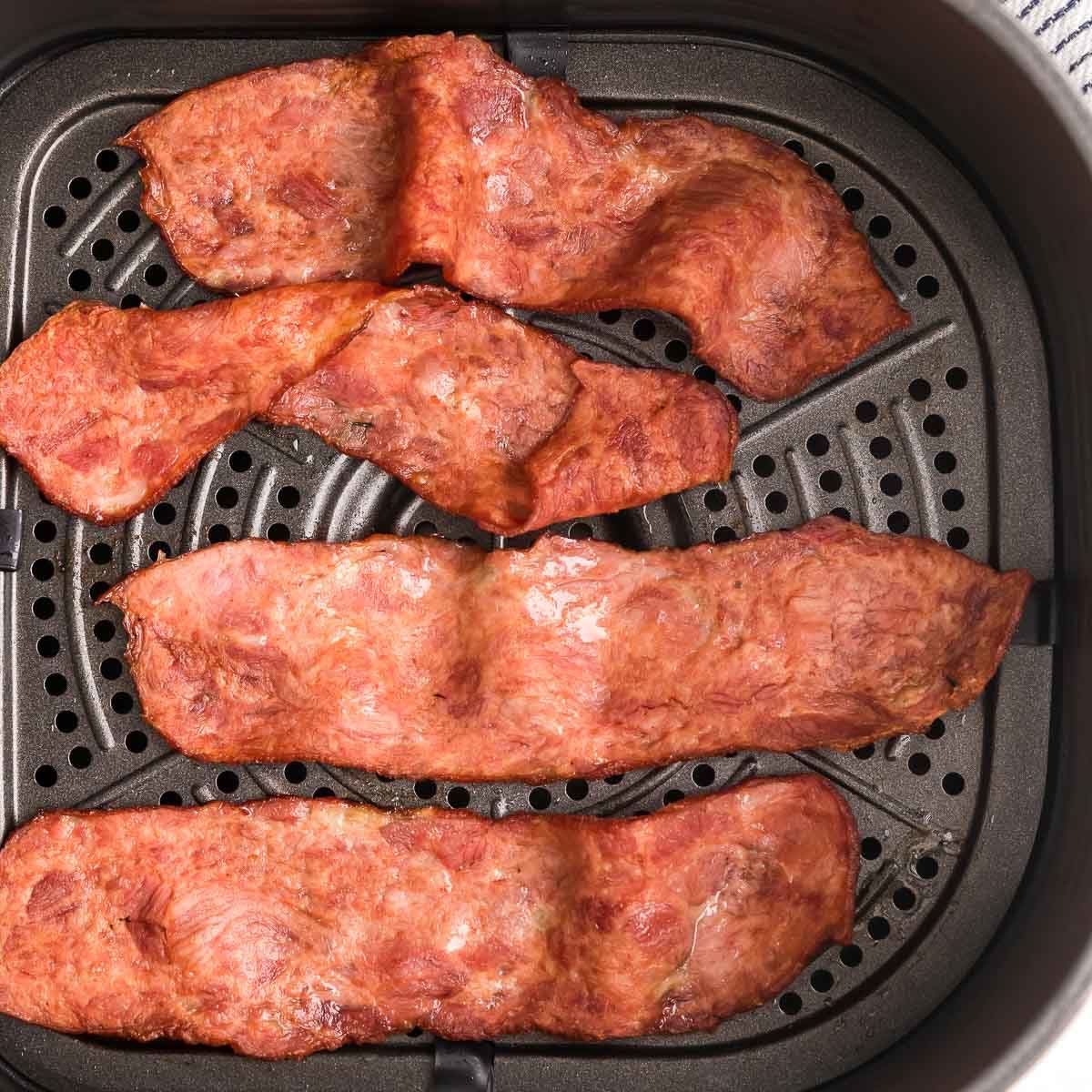 Crispy air fryer turkey bacon featured image
