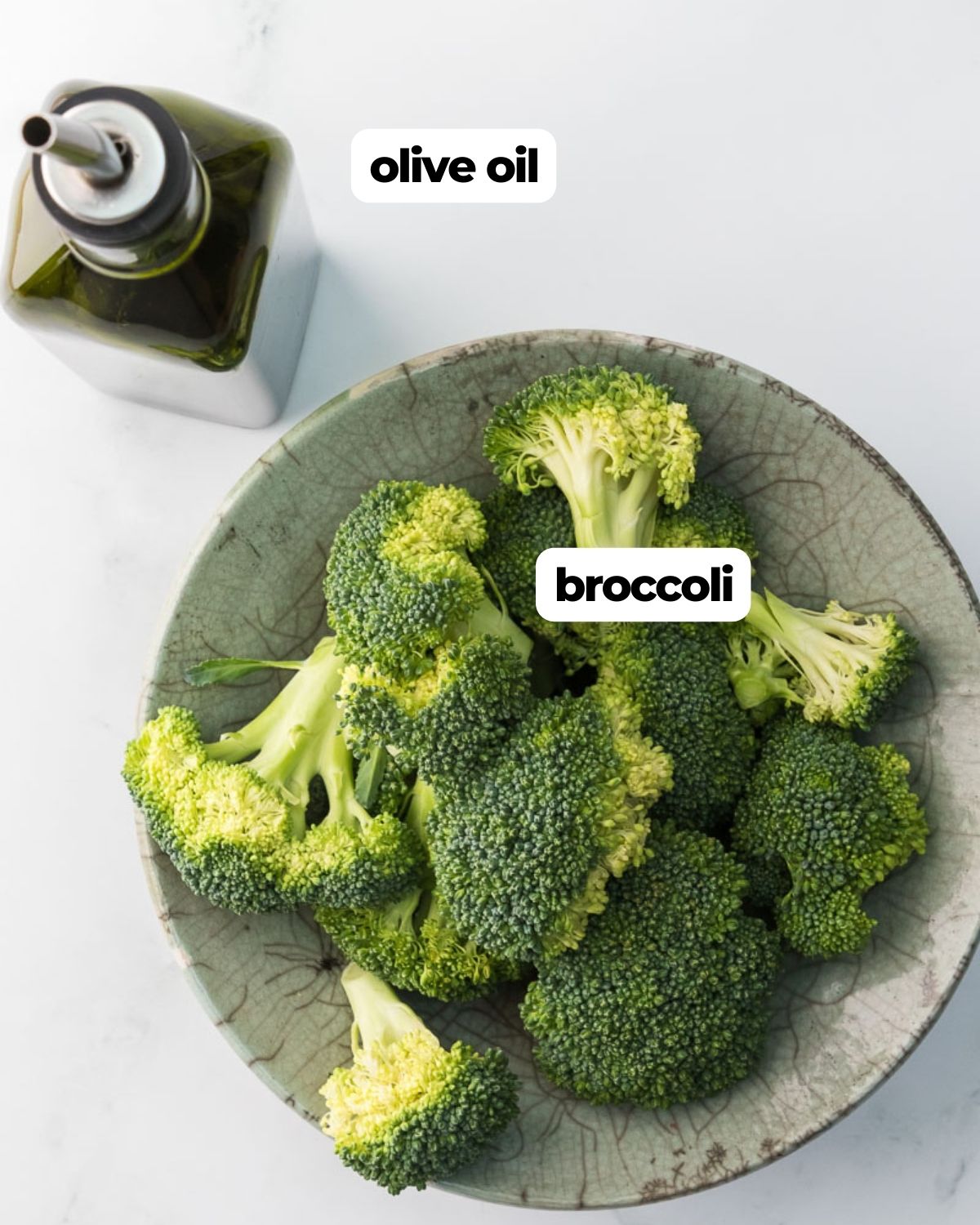 Air fryer broccoli labeled ingredients