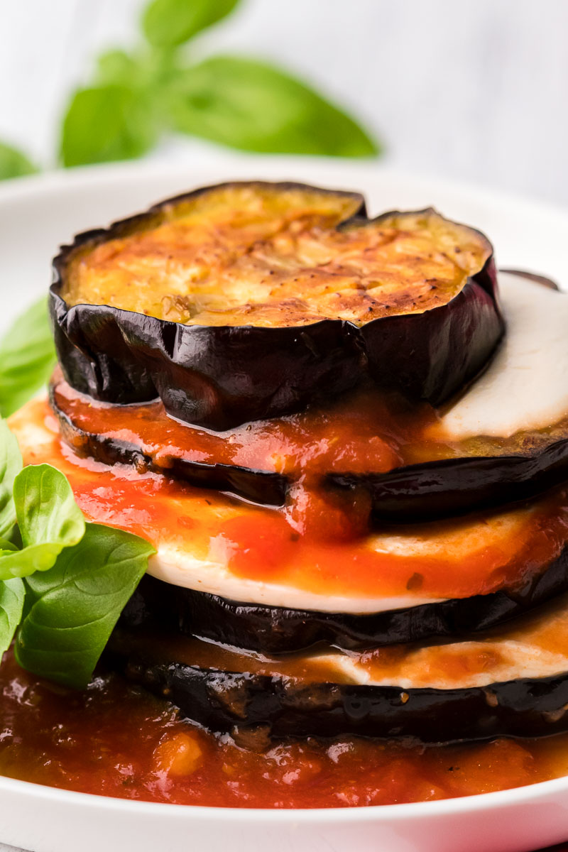Air fryer eggplant stacked tall