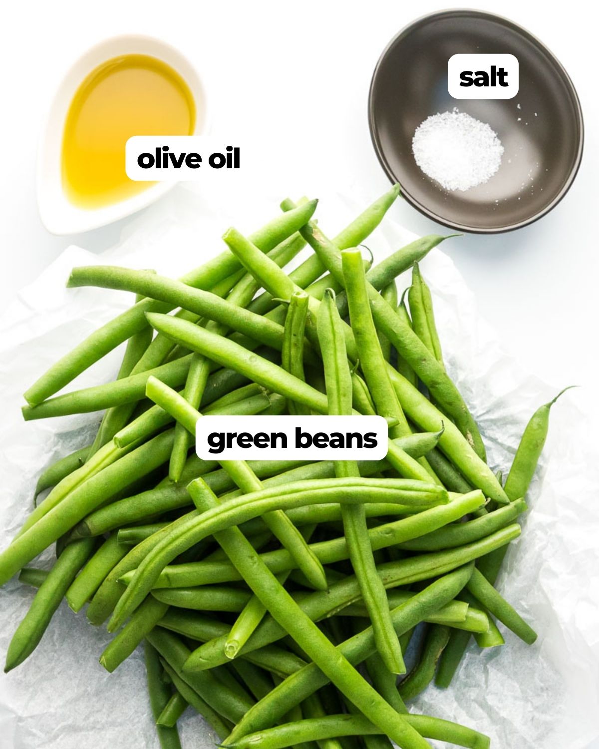 Air fryer green beans labeled ingredients