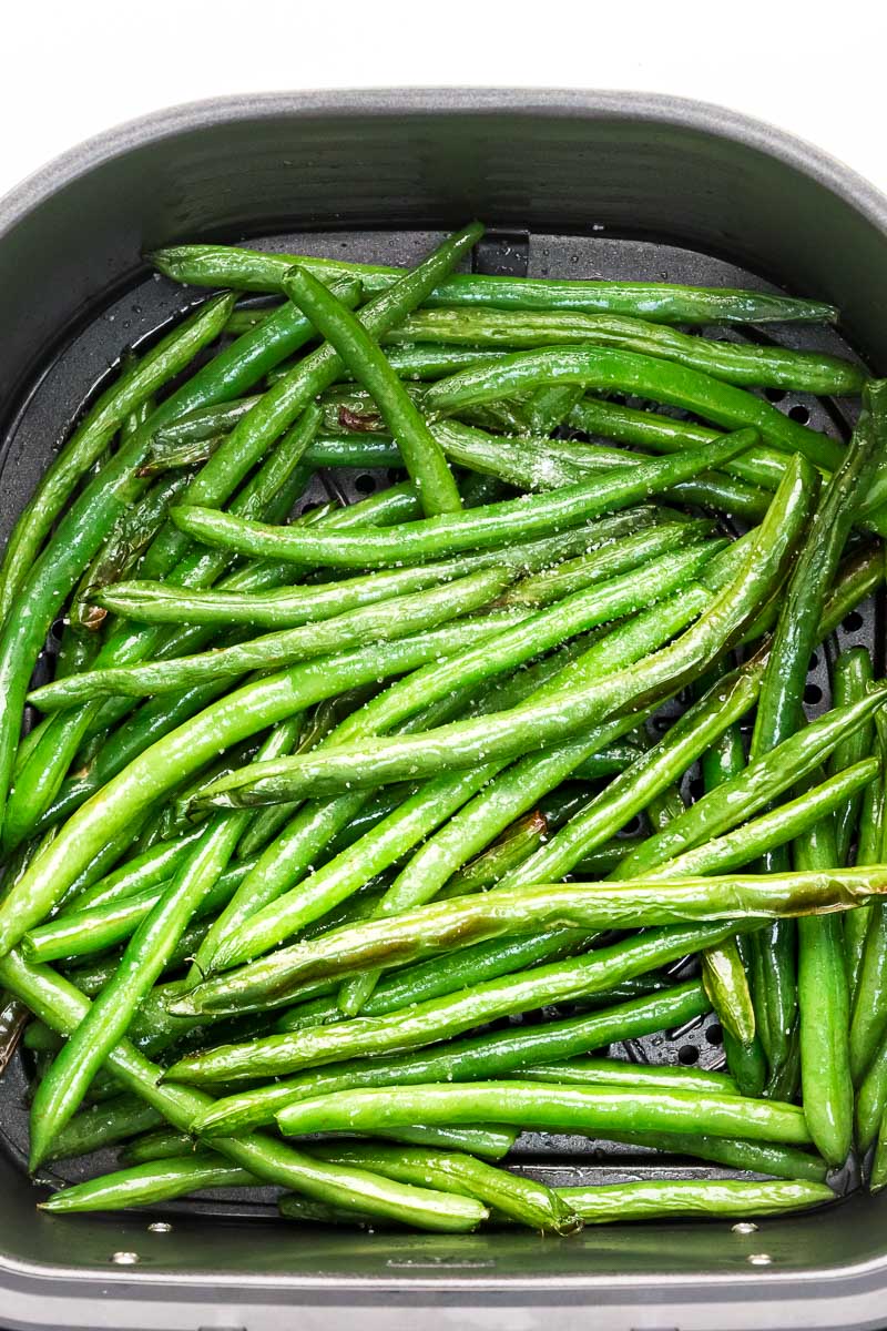 Air fryer green beans in air fryer basket