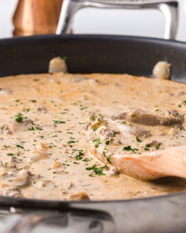 Keto ground beef stroganoff • We Count Carbs