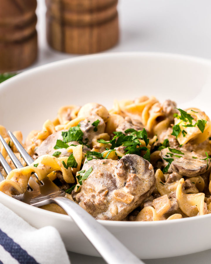 Keto ground beef stroganoff • We Count Carbs