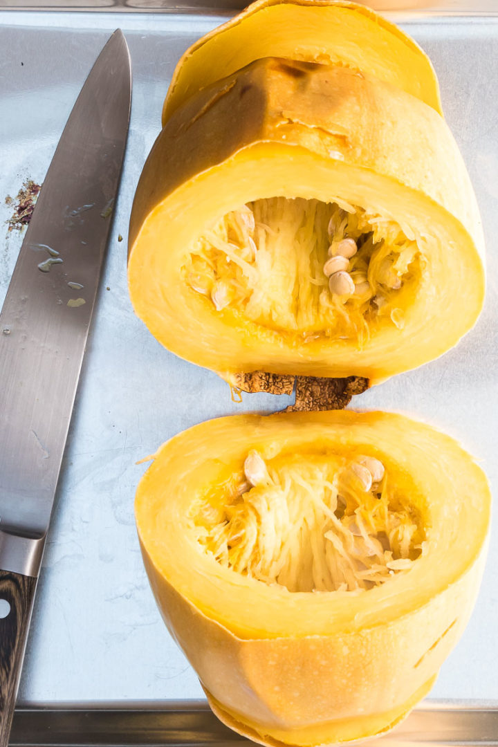Easy baked spaghetti squash • We Count Carbs