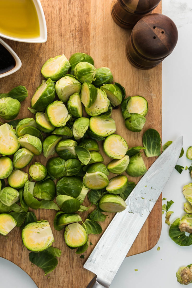 Balsamic glazed Brussels sprouts • We Count Carbs