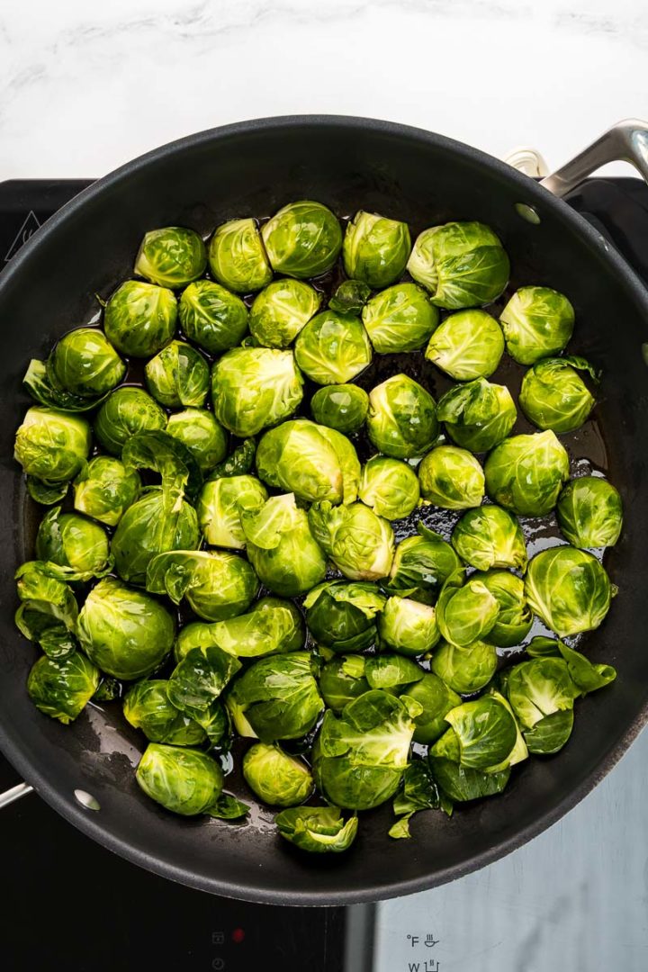 Balsamic glazed Brussels sprouts • We Count Carbs