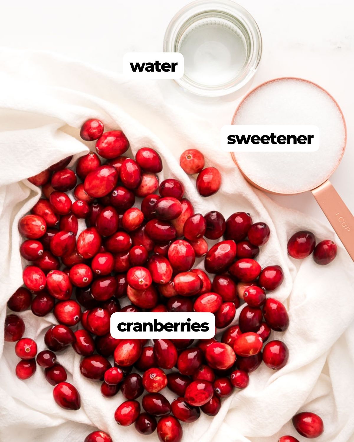 Keto Cranberry Sauce Labeled Ingredients