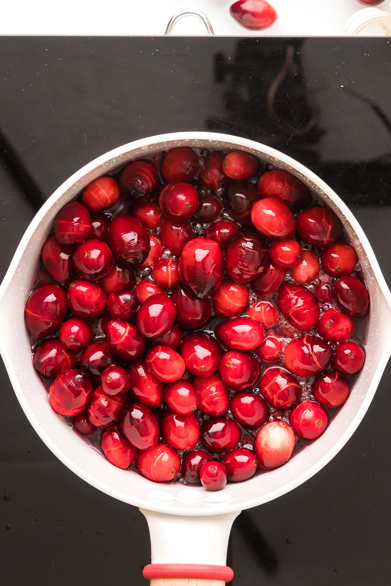 Keto Cranberry Sauce step 1 place cranberries in a pot