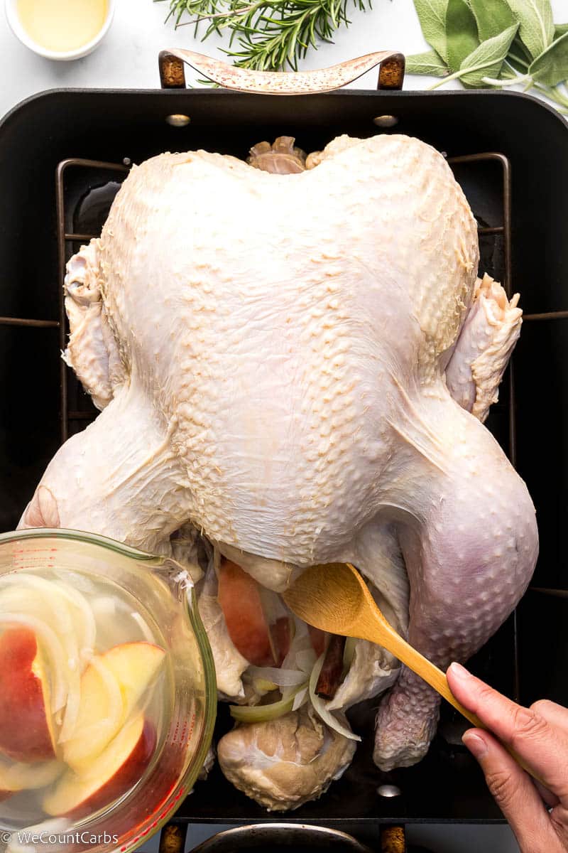 Turkey brine Step 8 add aromatics to cavity